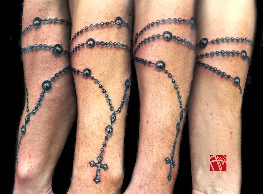 Tattoo cross with chain