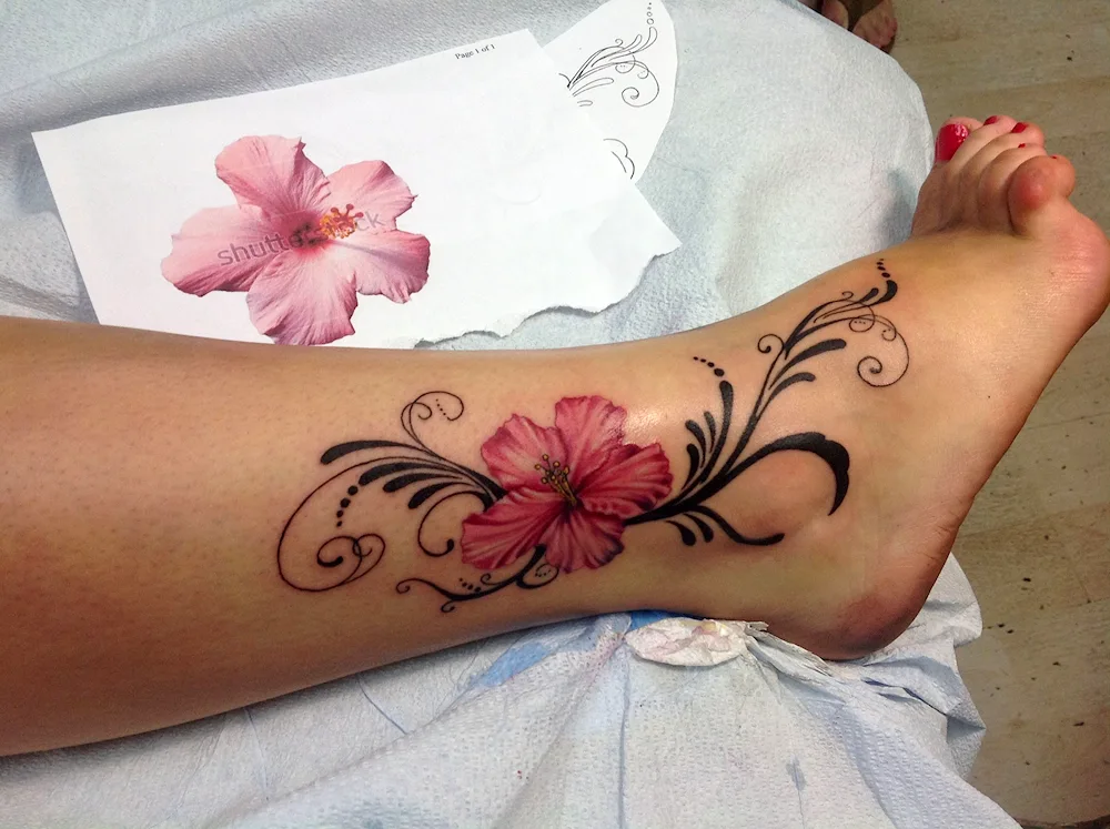 Foot tattoo for girls