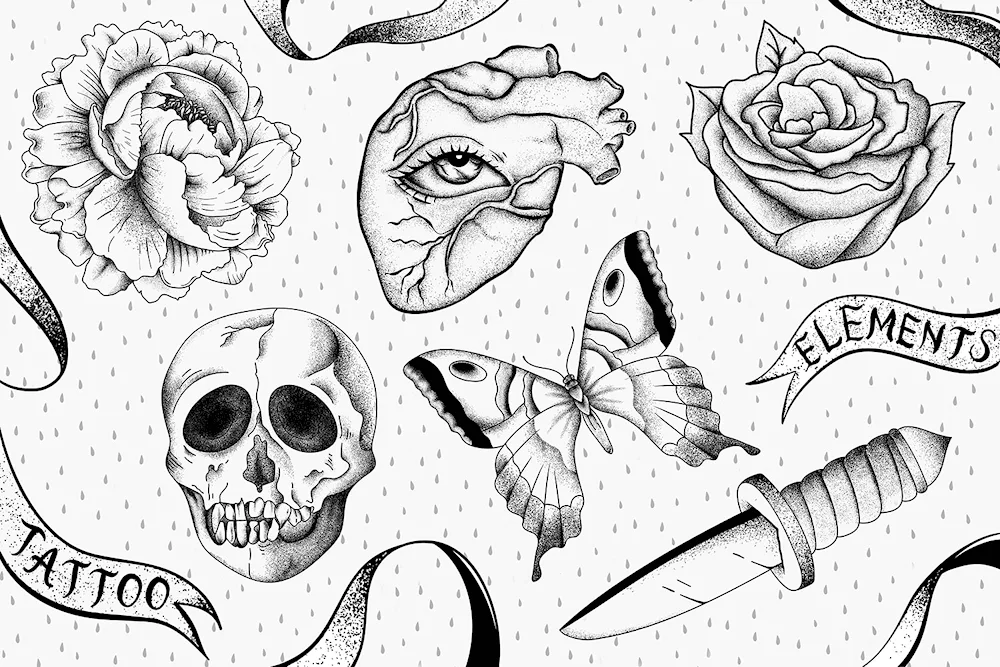 Tattoo vector sketches