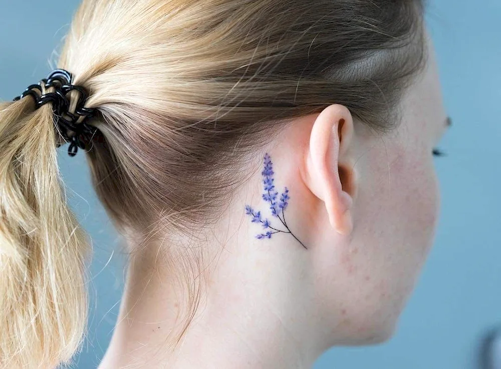 Tattoo behind the ear for girls