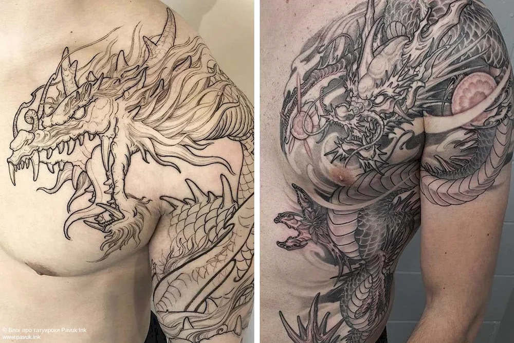 Tattoo sketch dragon