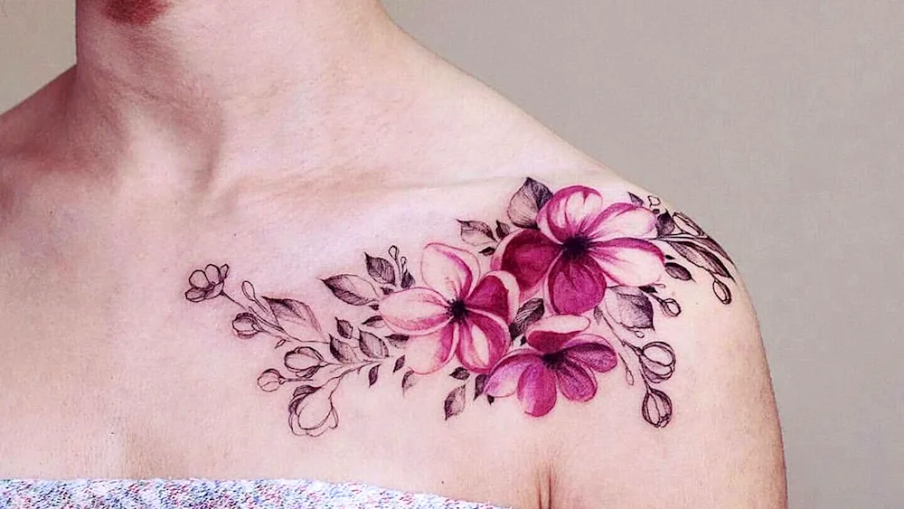 Clavicle tattoo for girls