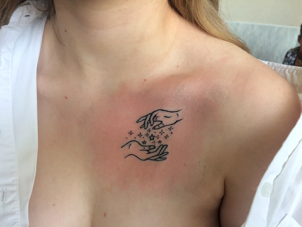 Tattoo on breasts women's