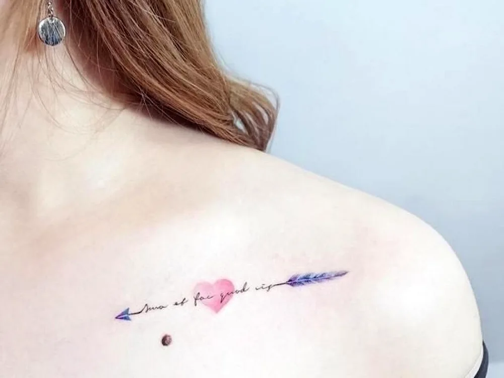 Clavicle tattoo for girls