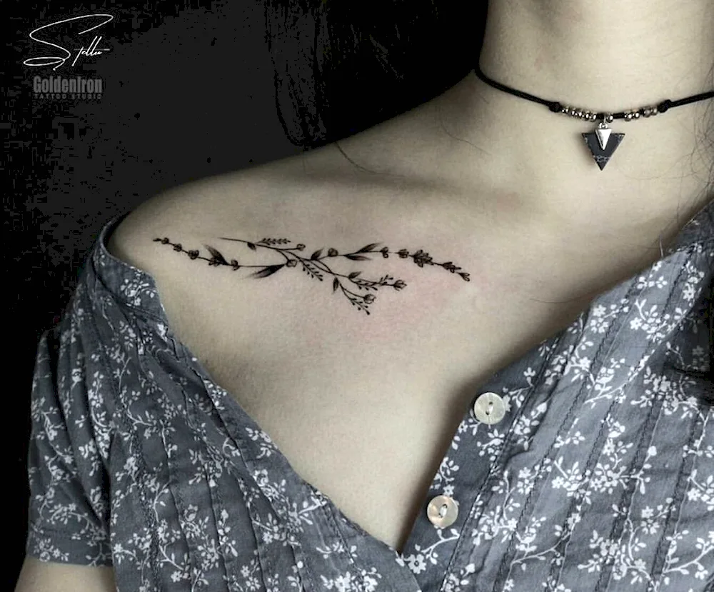 Collarbone tattoo for girls