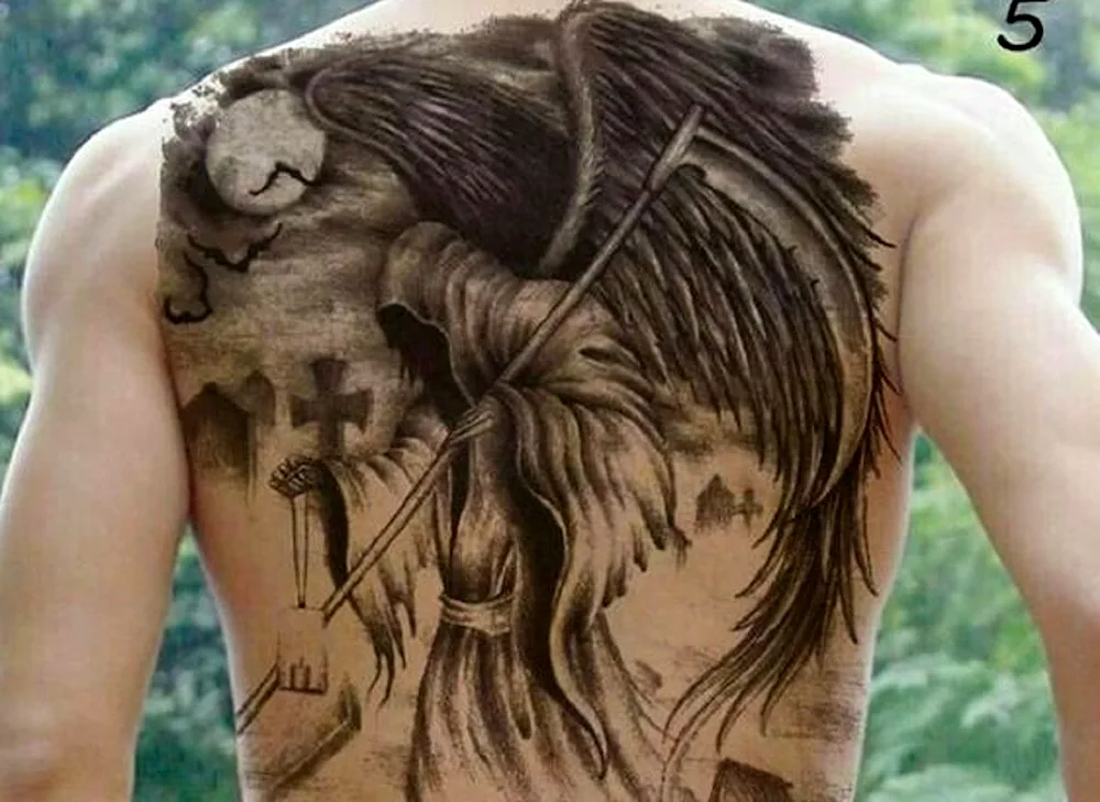 Conor Holloway back tattoo on back