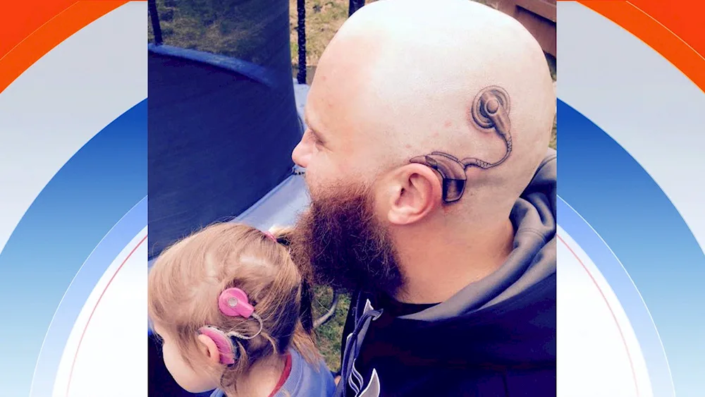 Children's tattoos in honour of father