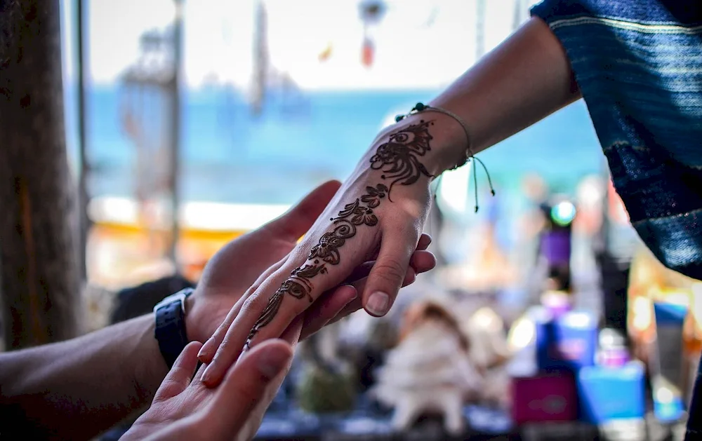 Flowers mehendi henna painting