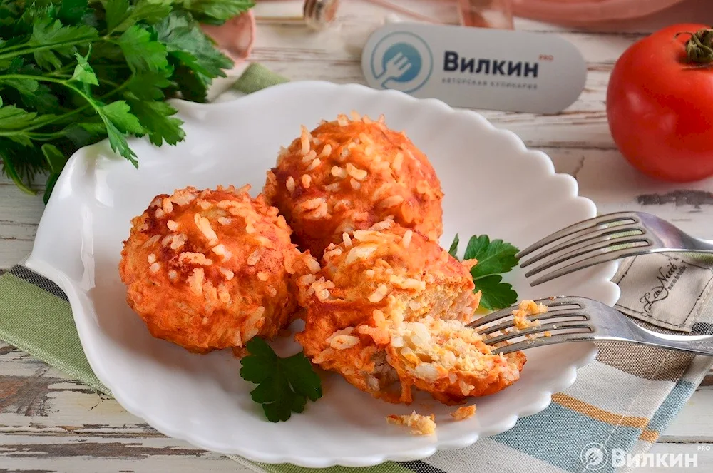 Meat hedgehogs with rice