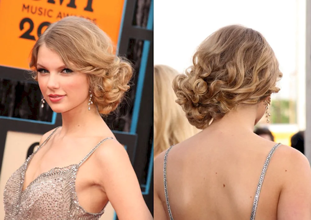 Taylor Swift with curls