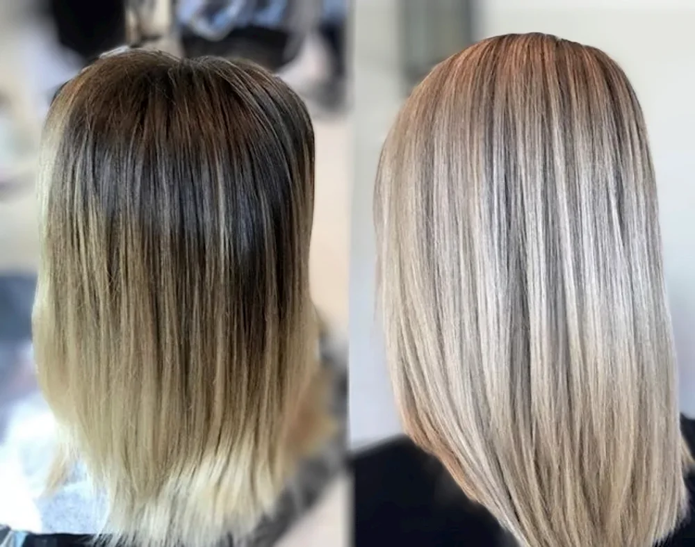 Shatouche and balayage for blonde hair