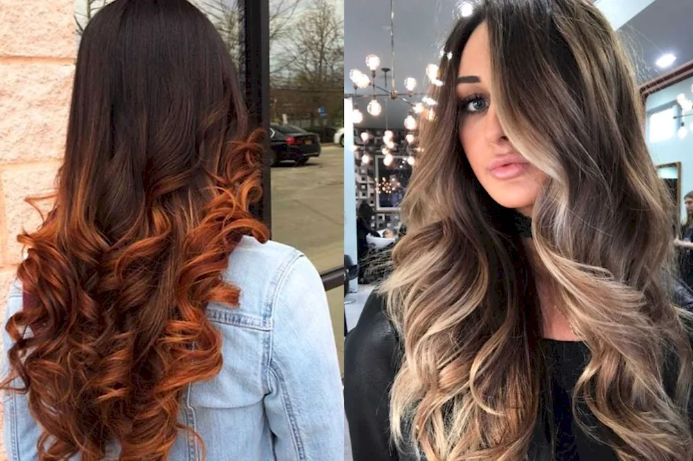 Balayage technique for dark long hair