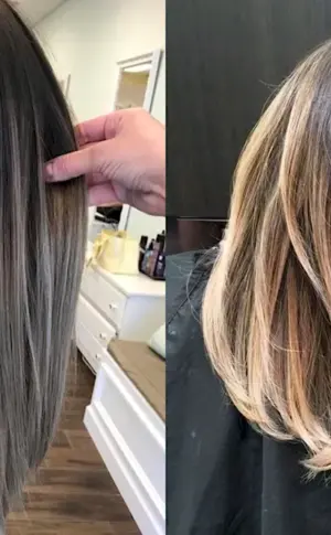 Balayage colouring technique for medium dark hair