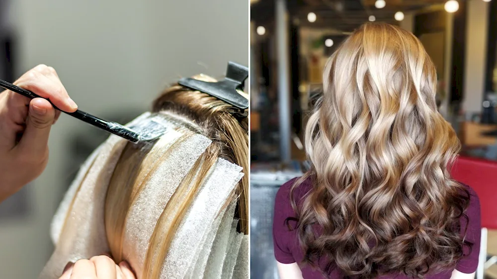 Balayage hair colouring on ombré hair colouring