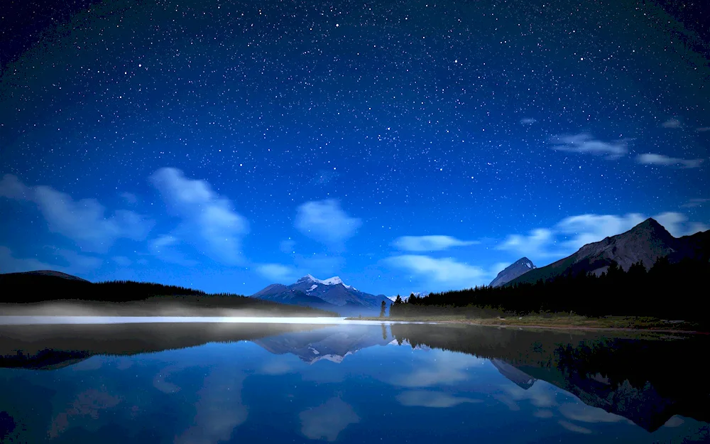 Mountains at night