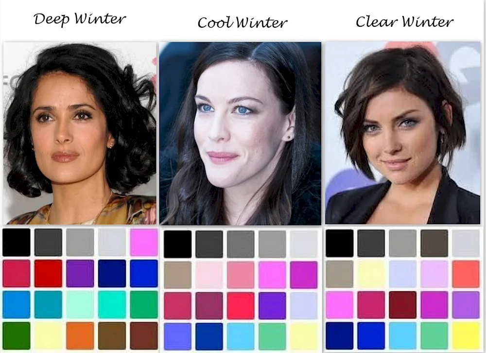 Dark winter colour type looks palette