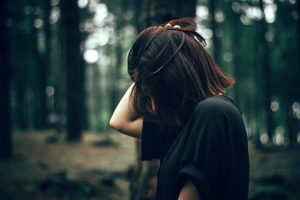 Dark hair without a face