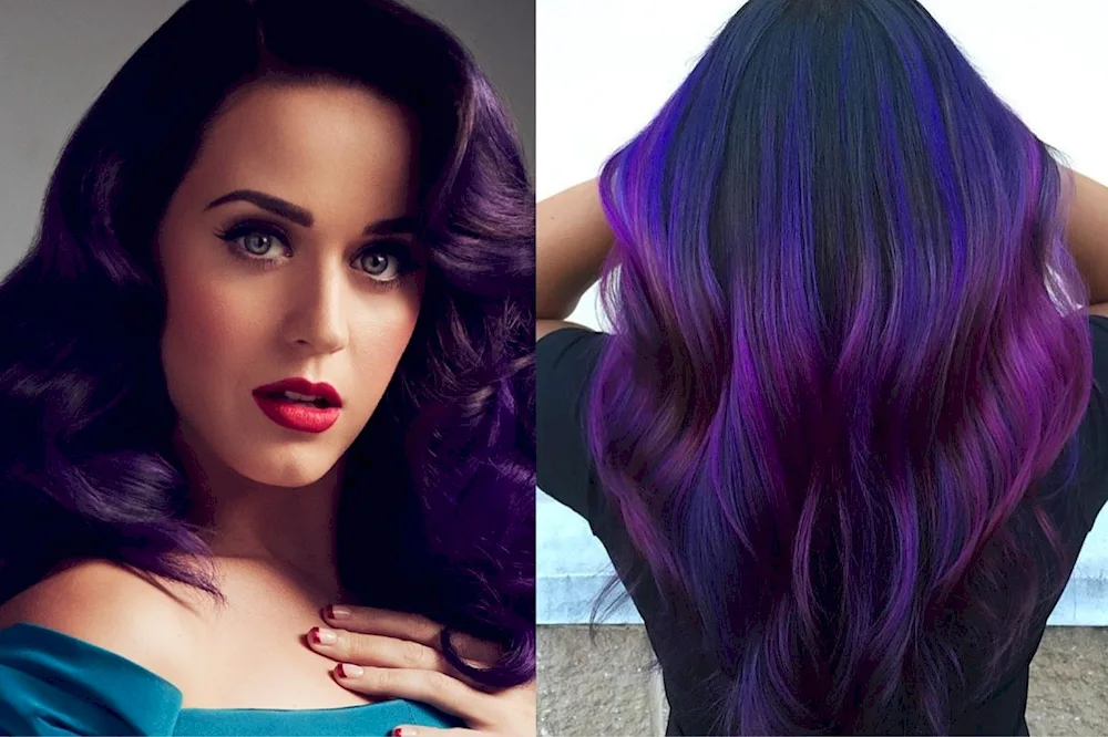 Dark hair with purple shimmer