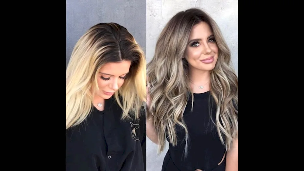 Dark blonde balayage