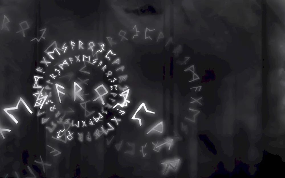 Dark background runes