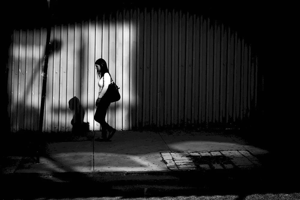 Girl's silhouette in the dark