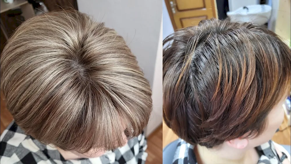 Warm colouring for short hair