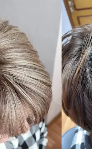 Warm highlights for short hair