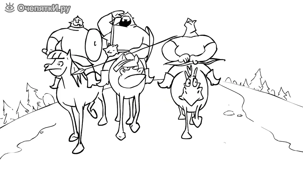 Three Russian Bogaturs Three Bogatyrs Three Bogatyrs