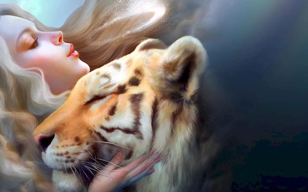 Tiger and girl