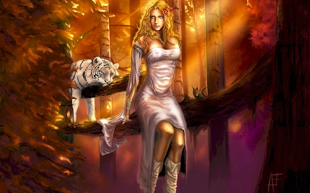 Tiger and girl