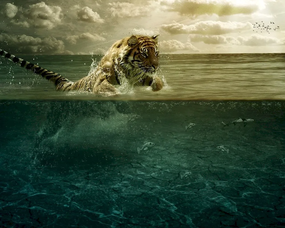 Tiger in water