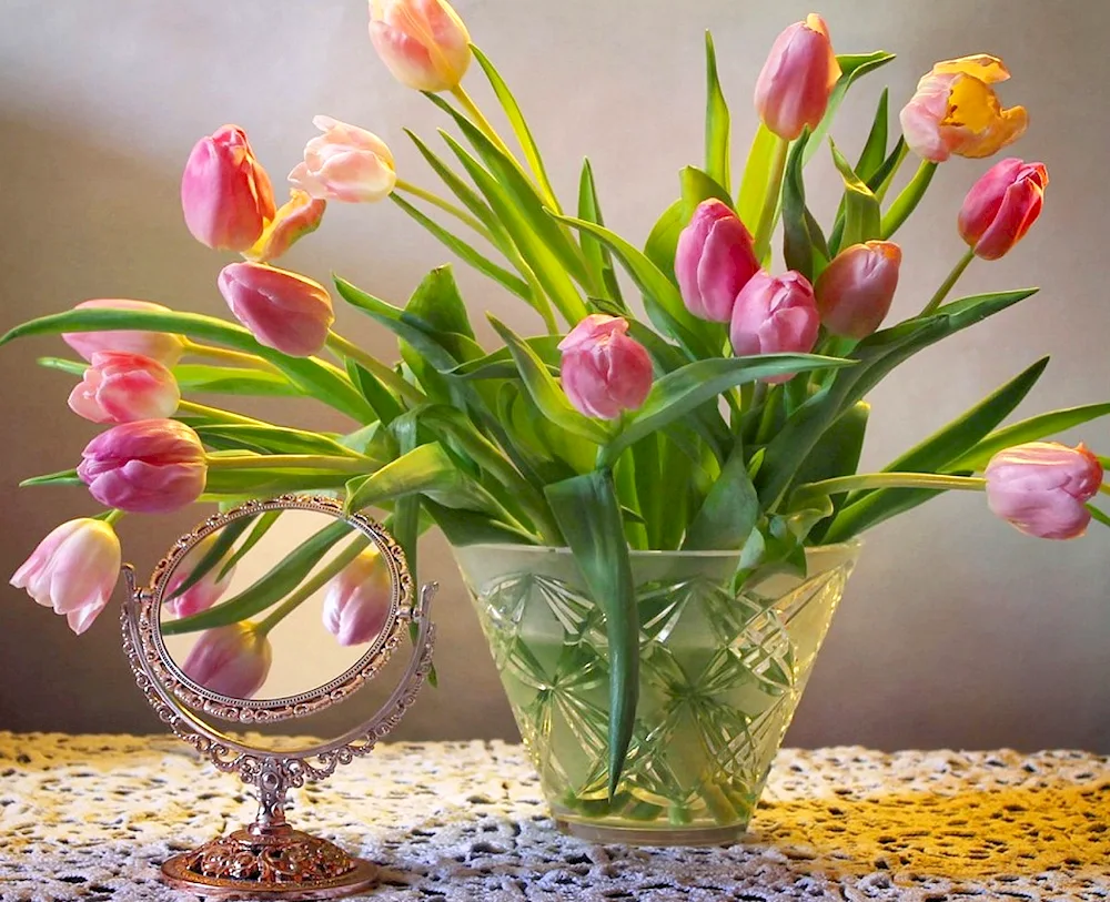 Tulips on a table