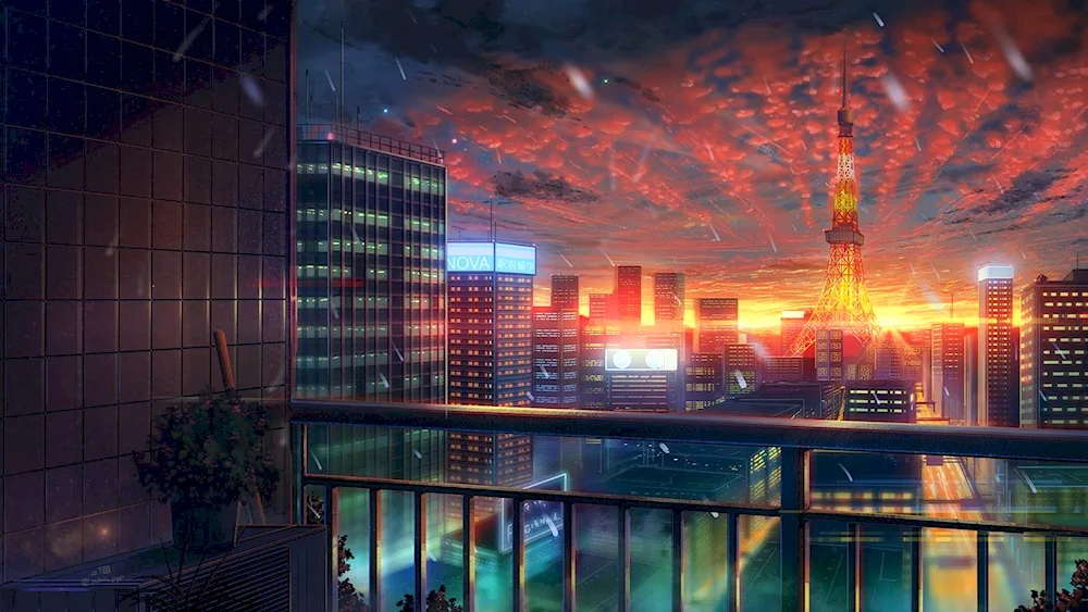 Tokyo high-rise anime