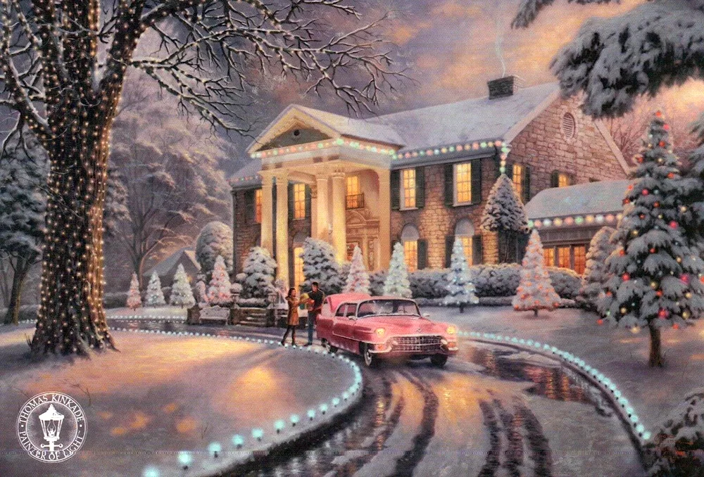 Thomas Kinkade winter landscape