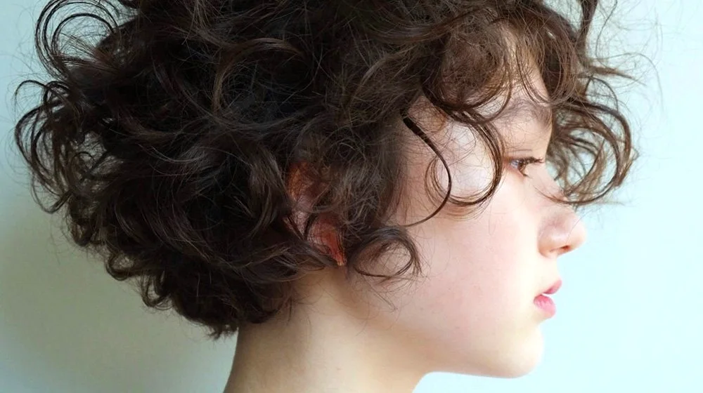 Tomboy bob on curly hair