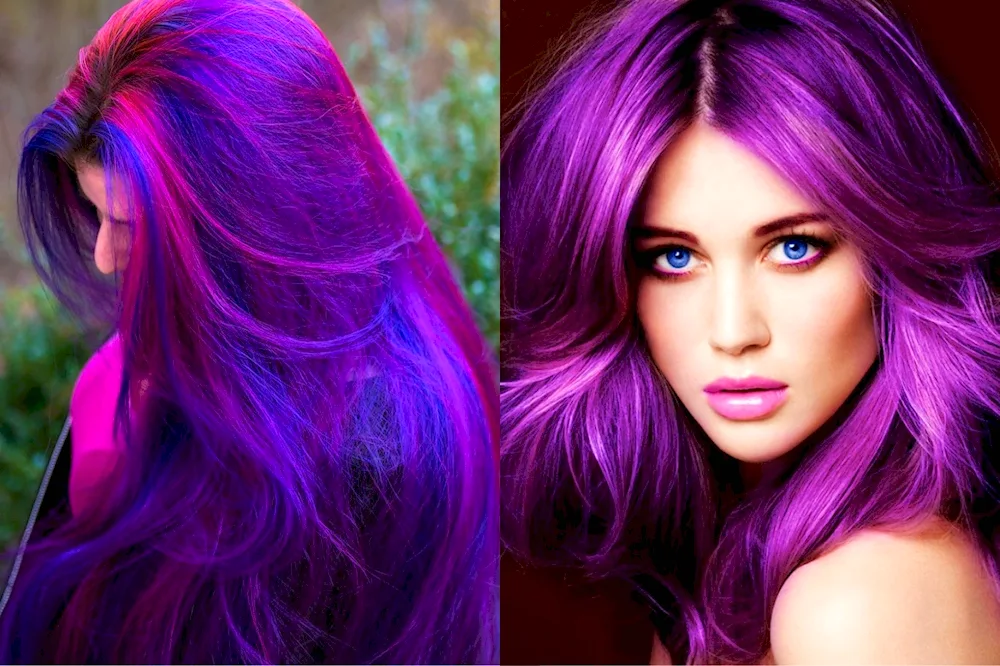 Olivia Aubrain with purple hair