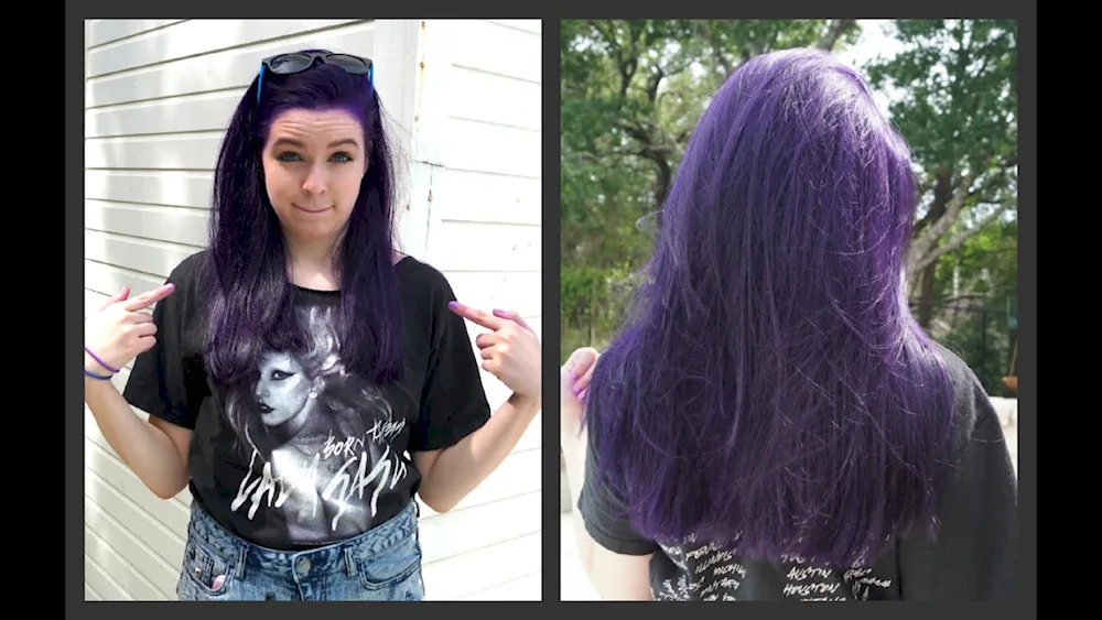 Purple tonic on blonde hair