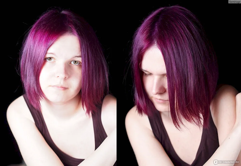 Eggplant balayage hair colour
