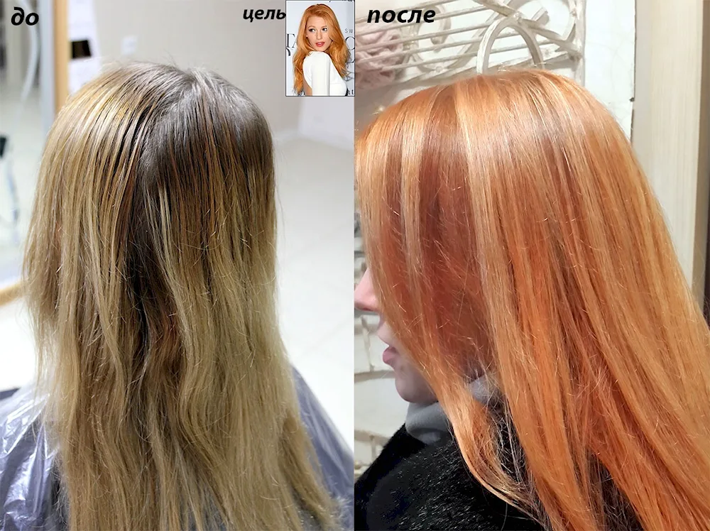 Toning hair into a red shade