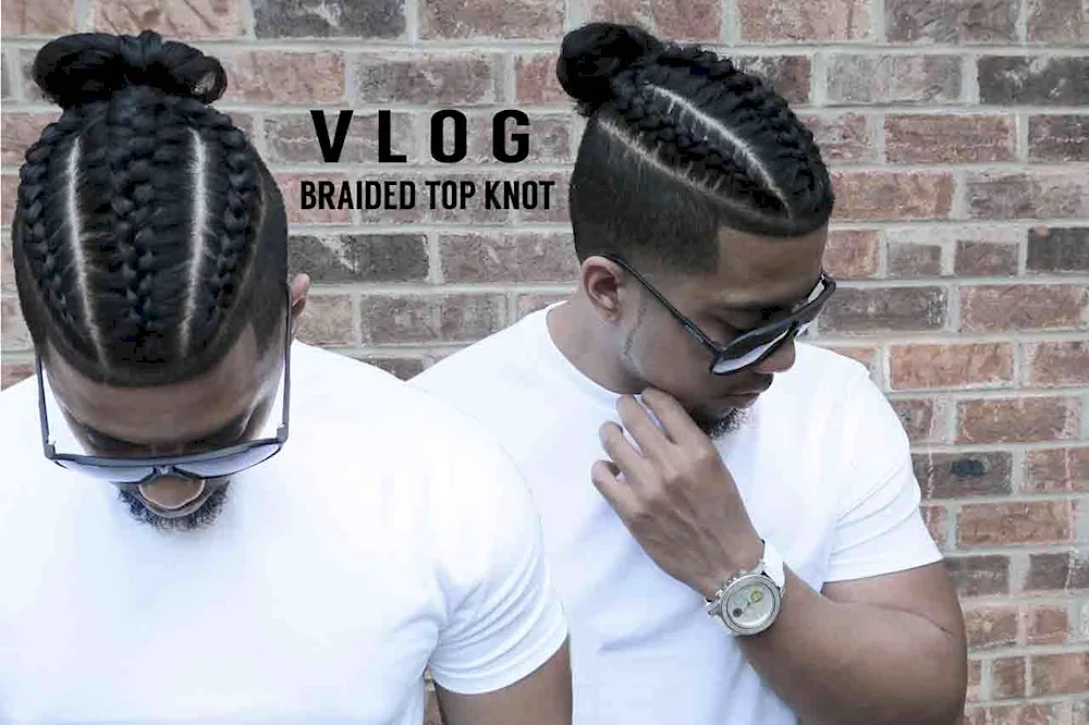 Cornrows Braids top knot pharaoh