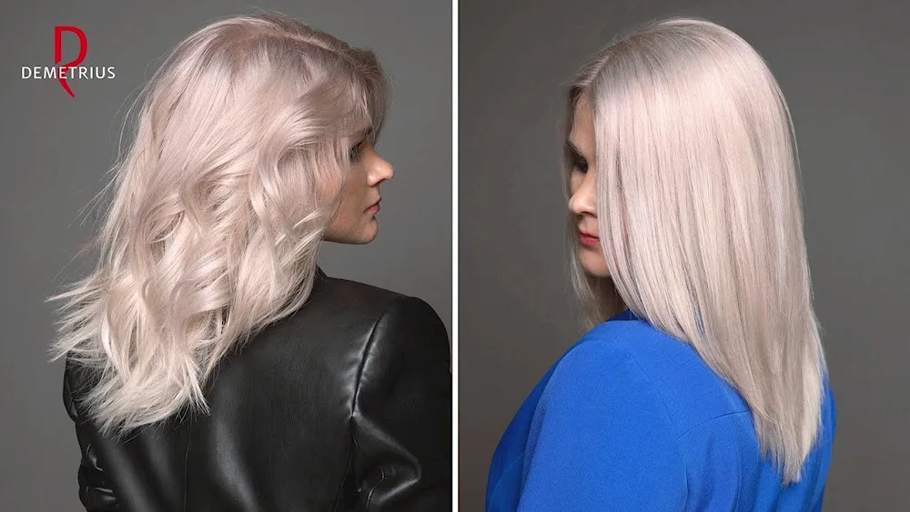 Total blonde with darkened roots short