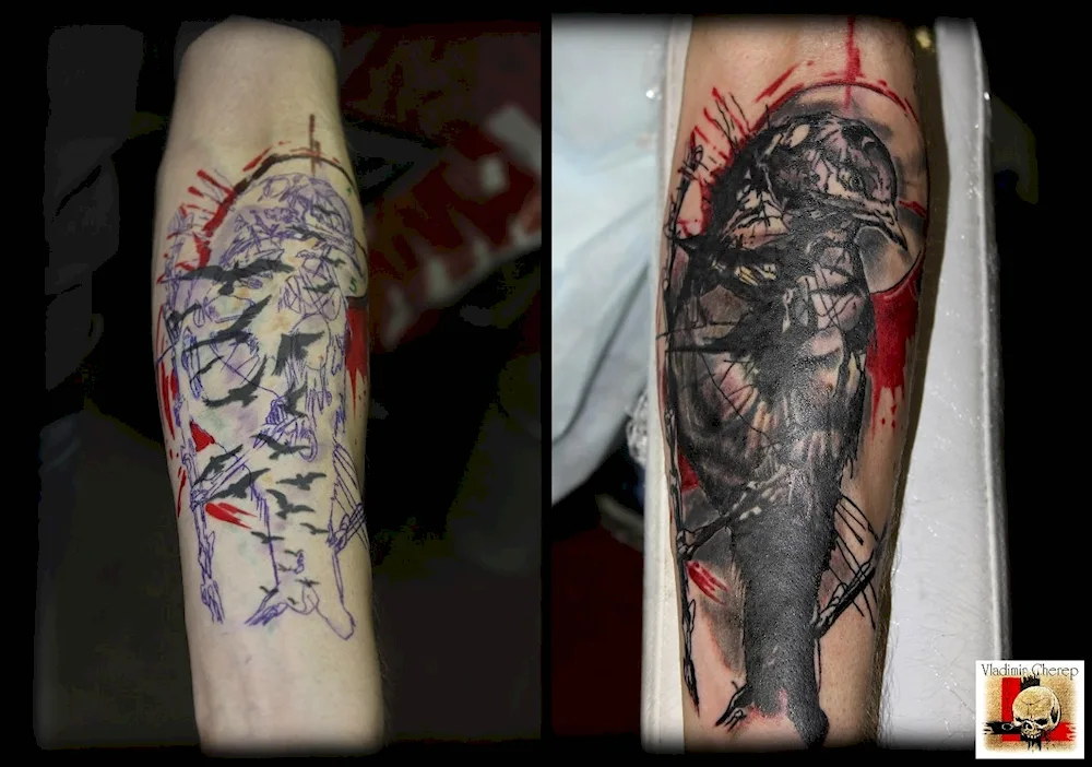 Tattoo on shin