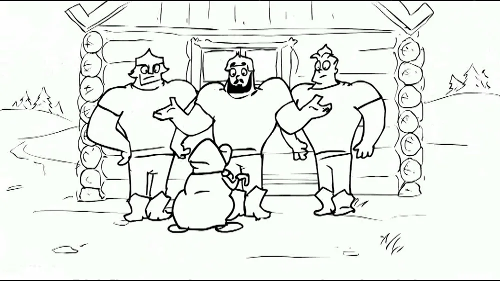 Three bogatyrs colouring