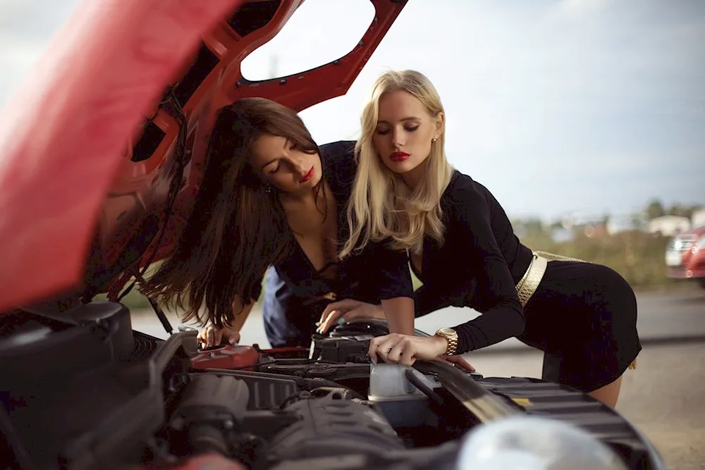 Three girls in a car