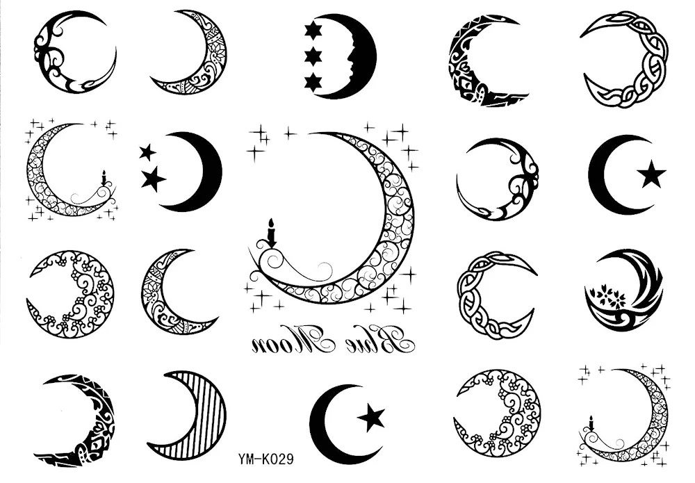 Triune Moon tattoo sketches