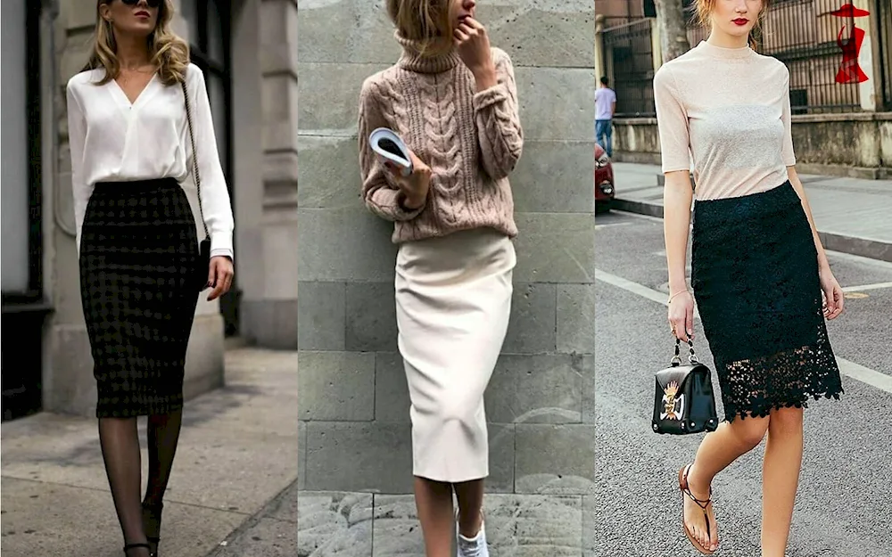 Knitted pencil skirt