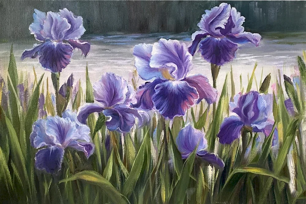 Eduard Jafarov oil painting irises