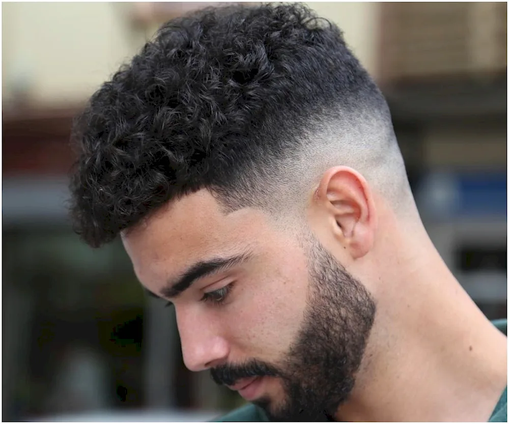 Caesar fade half-box haircut