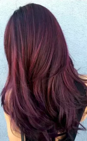 Aubergine hair colour