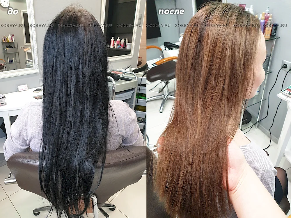 Hair colour from black